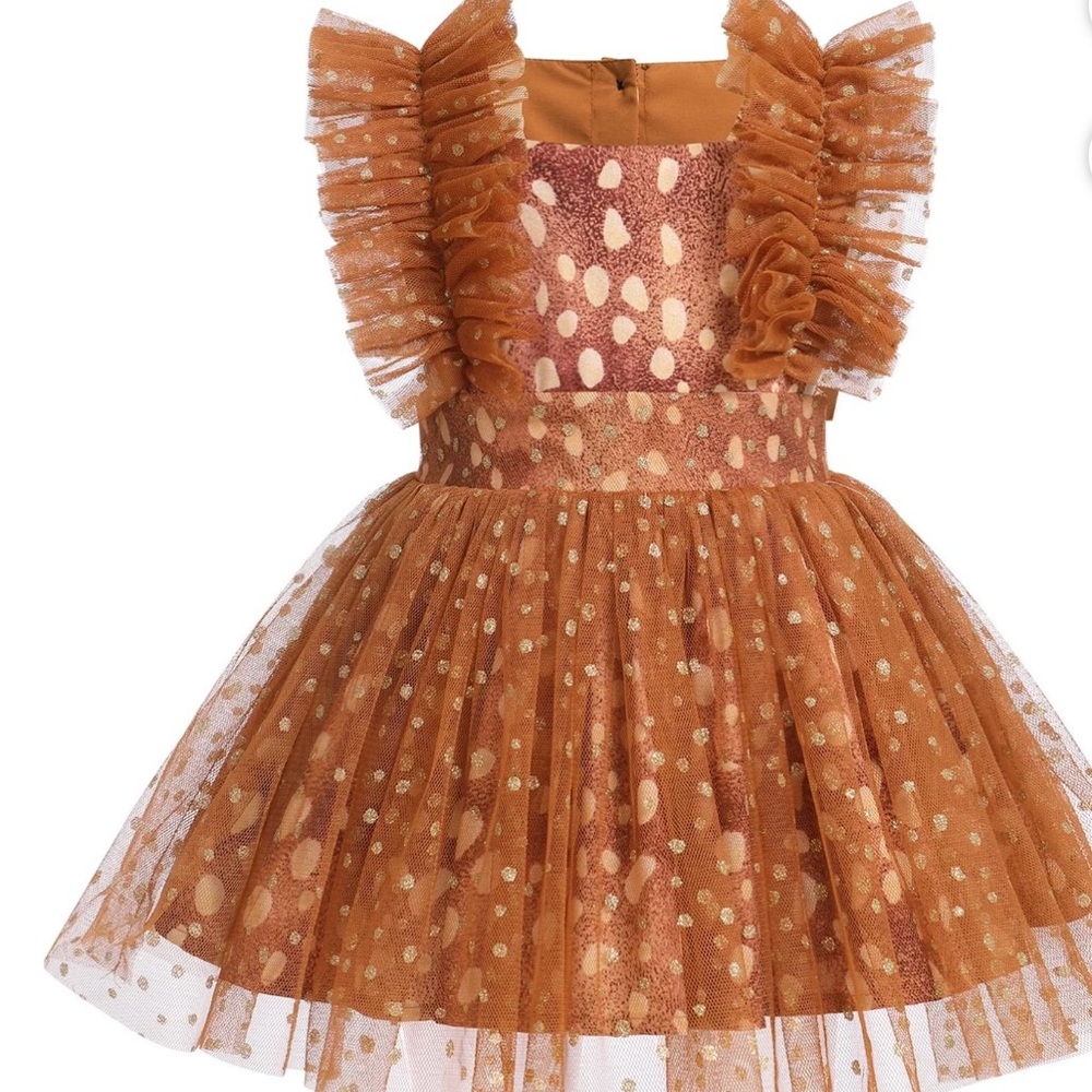 Adorable Brown Ruffled Dress - Picture 5 of 8